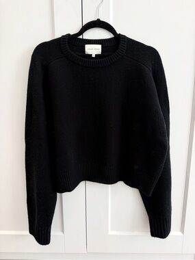 LOULOU STUDIO Bruzzi Wool & Cashmere Black Sweater – Size M